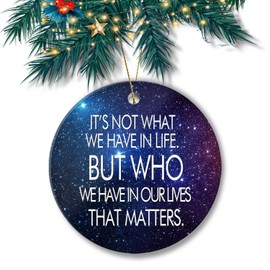 Christmas Ornament 2023 Round Christmas Keepsake Christmas Tree Ornaments 2.95in - Gratitude to Family and Friends Blue Starry Sky