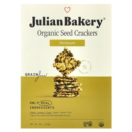 Julian Bakery® Organic Seed Crackers - Parmesan 4oz | Gluten Free and Organic Certified | Grain Free | Low Carb