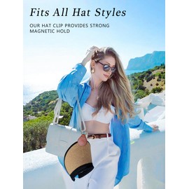 DIYKQA Magnetic Hat Clip for Travel on Bag,Charms Keychain Clip Magnets Luggage Tags, Hat Claw Clip -Women Bag Accessory （Brown）