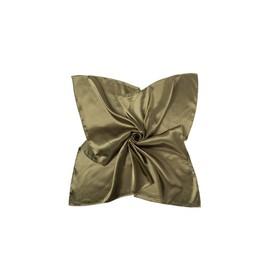 New Satin Silk Shiny Plain Solid Colours Large Square Plain Head Neck Scarf Wrap 90 X 90 cm (Olive Green)