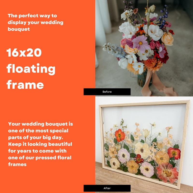 Volakk 16x20 Floating Frame Double Real Glass Frames 12x16 Natural