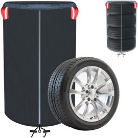Tire Covers Car Spare Wheel Cover Rim Protector for Cars 420D Material Tire Storage Bags Cover Up to 4 Tires (M : 29 x 43 in)