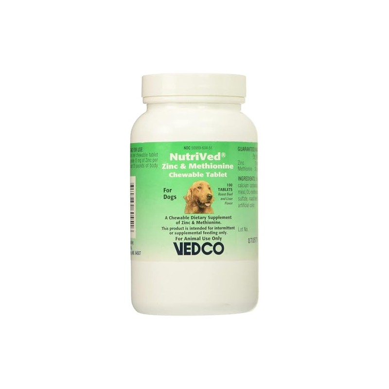 NutriVed Zinc & Methionine Chewable Tablets for Dogs (100 count)