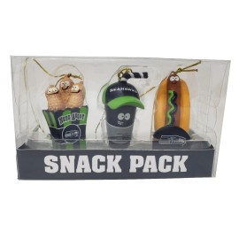 Team Sports America Seattle Seahawks Snack Pack Resin Ornament Set Team Sports America