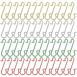 Christmas Ornament Hooks, 120 Pcs Christmas Tree Decoration Hook with Storage Box for Christmas Decorations, Party Decorations (Red, Green, Gold, Silvery)