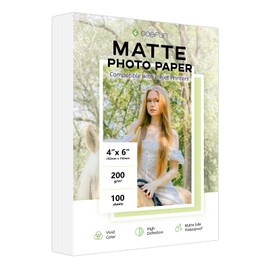 Matte Photo Paper 4x6, Goefun 200 GSM Inkjet Photo Paper for Printer 100 sheets of Photo Printer Paper for Dye Ink and Pigment Ink