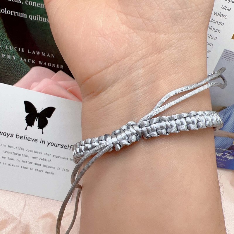 Always Believe in Yourself Butterfly Bracelet--Adjustable String Butterfly Bracelets,Adjustable Hand