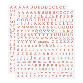 PATIKIL Letter Nail Stickers, 2 Sheet 3D Self-Adhesive English Letter Nail Decals Small Alphabet Art Sticker Metallic Fluorescence Design Manicure for Women DIY Decor, Rose Gold