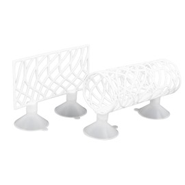 Betta Tunnel, PE Plastic Hollow Betta Fish Tunnel Easy to Install Betta Fish House Hideout Betta Fish Tank Accessories with Suction Cup for Fish Tank Aquarium (White)