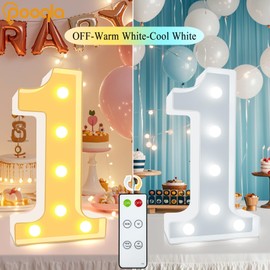 Pooqla 50th Birthday Decoration for Women Men, Decorative Marquee Numbers with Remote, Light Up 50 Sign for Party Backdrop 50th Wedding Anniversary Decor, Warm White and Cool White Number 50