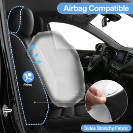 TTX LIGHTING Car Seat Covers for Chevy Trailblazer 2021-2024: Leather SUV Seat Cover Interior Accessories Customer Fit 2 Front Seat Protector (Black)