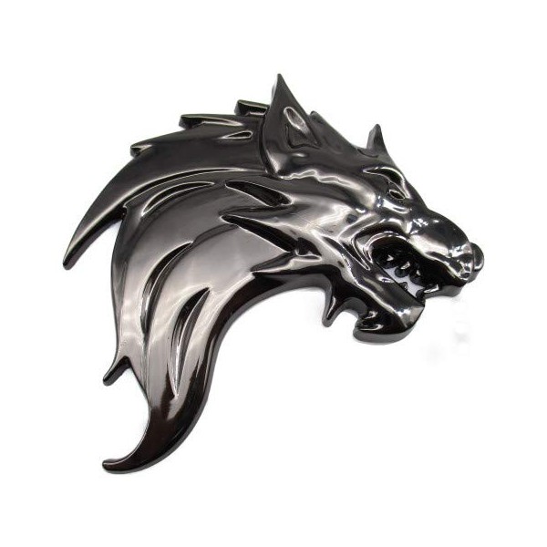 Wolf 3D Metal Car Emblem / Sticker, Left / Right