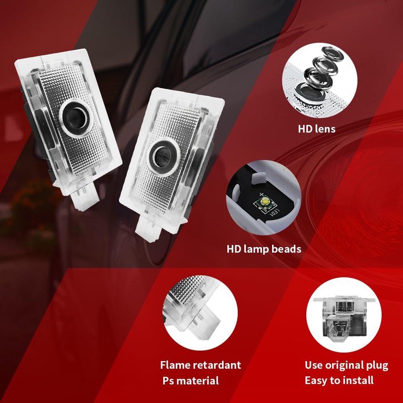 BuJinZeTui 2PCS LED Car Door Logo Projector Lights Compatible with