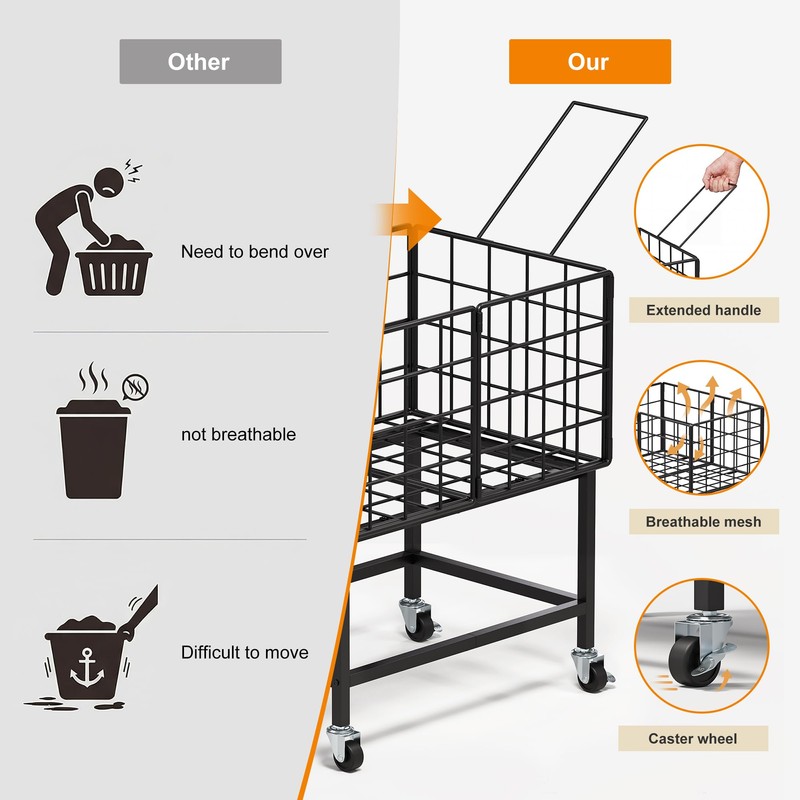 WOWLIVE Rolling Laundry Hamper with Wheels, 80L Heavy Duty Laundry