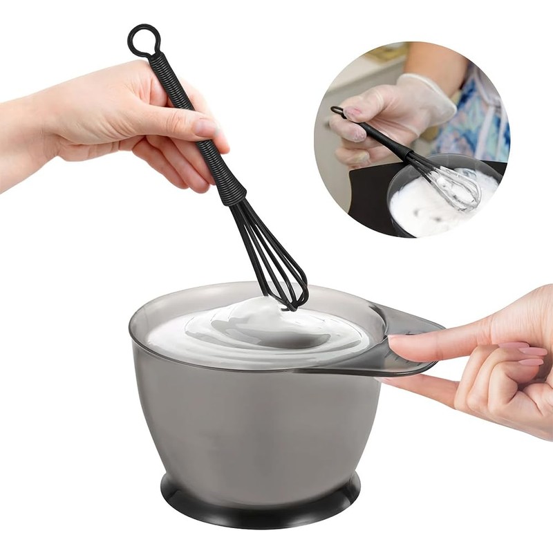 Plastic Whisk Set, 5Pcs Mini Hair Dye Cream Stirrer Kitchen