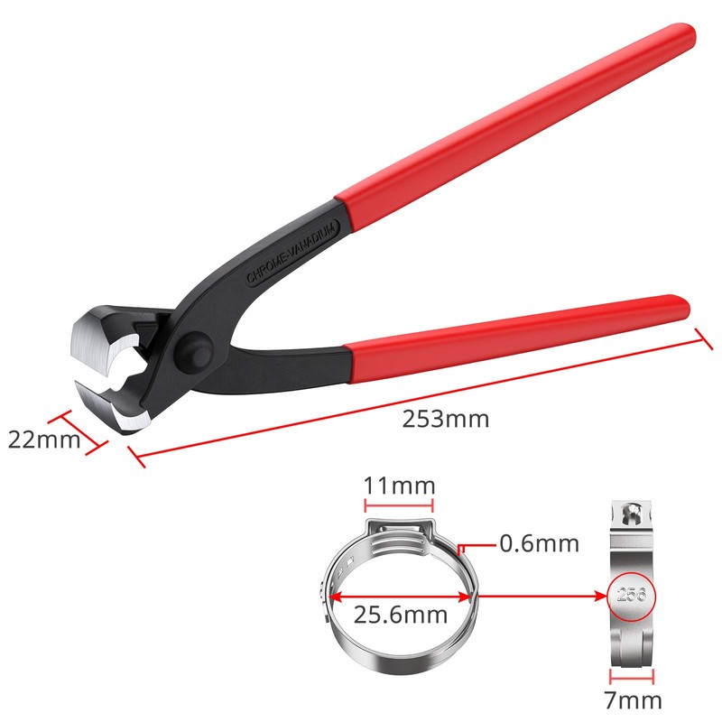 Single Ear Hose Clamp Crimper Hose Clamps 130 Pieces 6-21
