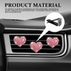 4PCS Heart-Shaped Car Vent Clips with Rhinestone, Automotive Air Fresheners