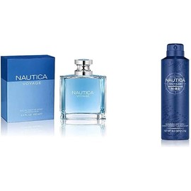 Nautica Voyage By Nautica For Men. Eau De Toilette Spray 3.4 Fl Oz and Nautica Voyage N-83 Body Spray, 6 Fluid Ounce