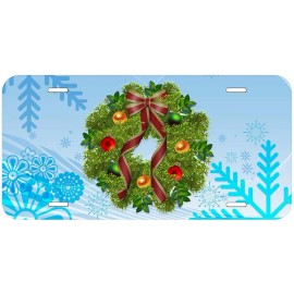 Christmas Wreath Winter Novelty Car Tag Auto License Plate