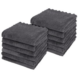 Orighty Ultra Soft Washcloths 12 Pack, Premium Microfiber Towel Sets 12x12 inches, Absorbent and Quick Drying Coral Velvet Washcloth, Multi-Purpose Wash Cloths for Bathroom, Hotel, and Gym (Grey)