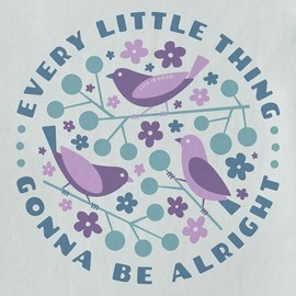 Life is Good. Women's Crafty Three Little Birds Long Sleeve Crusher Tee, Fog Gray, Large