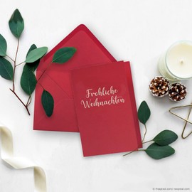 30 x Card Pack DIN A6 / C6 in Red, Blue, Green - Folding Cards with Fold A6 10.5 x 14.8 cm & Envelopes C6 11.4 x 16.2 cm - For Invitations and Greeting Cards for Christmas and Birthday