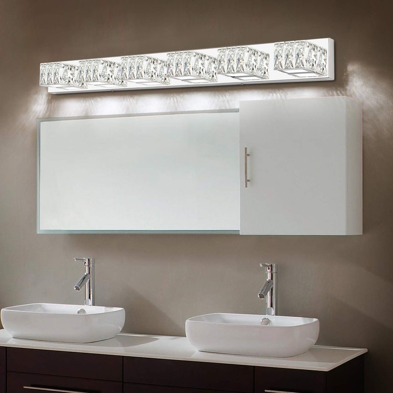 ZUZITO 6-Light Bathroom Vanity Lights - LED Chrome Bathroom Lighting