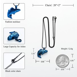 Cremation Jewelry for Ashes Stainless Steel Fish Shape Design Memorial Urn Necklace Keepsake Jewelry Gift Men Women Multifunction Necklace