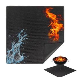 Klmnop 40" Square Fire Pit Mat, 3-Layer Fireproof Under Grill Mat Fireplace Pad, Heat Insulated Outdoor Solo Stove Fire Pit Mats for Decks, Patios, BBQ, Smoker Oil-Proof Waterproof and Reusable(Black)