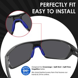 BlazerBuck Almohadillas de repuesto para gafas de sol Oakley Split Shot OO9416, Negro + Azul, 0 US