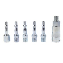 Air Hose Fitting POWERTOOL 1/4" Airline Connectors BSP Quick Release Male Female Air Coupler Hose Tail for Compressor Tools (Pack of 6)