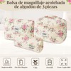 Lukovee Bolsa de Maquillaje Acolchada de Algodón de Impermeable, 3