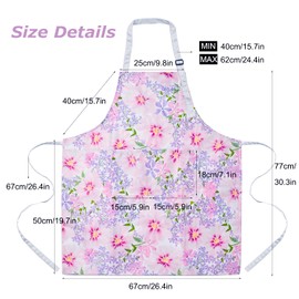 FunChaos 2 Packs Kitchen Aprons for Women, Floral Aprons with 2 Pockets, Chef Apron for Cooking Baking Gardening, Premium Aprons, Perfact Gifts for Mum Wife Girlfriend Grandma
