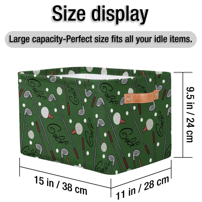 OMFUNS Sports Golf Rectangle Storage Basket Golf Ball Foldable Storage