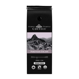 Stone Temple Coffees - Peruvian Escape, Ground, Medium Roast, Certified Organic, Fairtrade Coffee 1lb/ 454g Bag