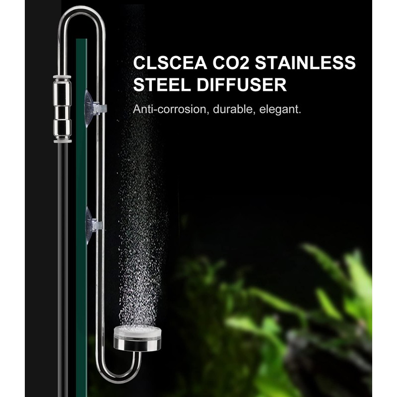 Clscea Stainless Steel CO2 Diffuser Atomizer with Integrated Check Valve