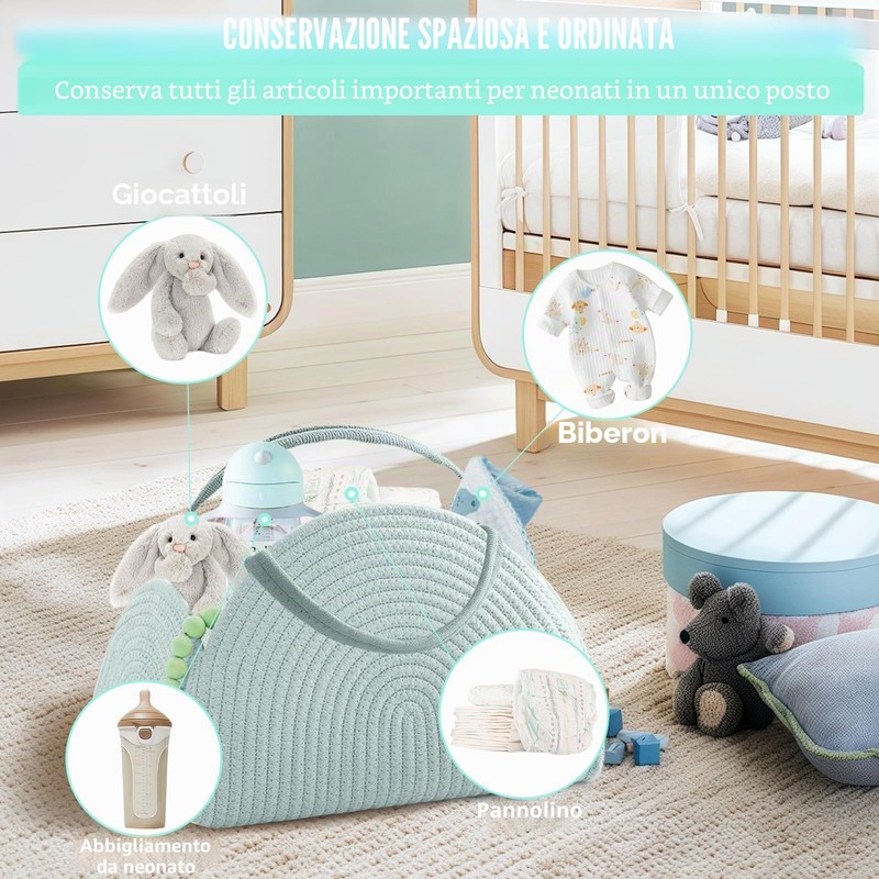 Organizer per pannolini, cestino per pannolini per bambini, cestino portatile