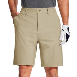 MAGCOMSEN Men's Quick Dry Shorts Stretch Golf Shorts Summer Casual Shorts Classic-Fit Work Shorts Athletic Sweat Shorts Khaki 38