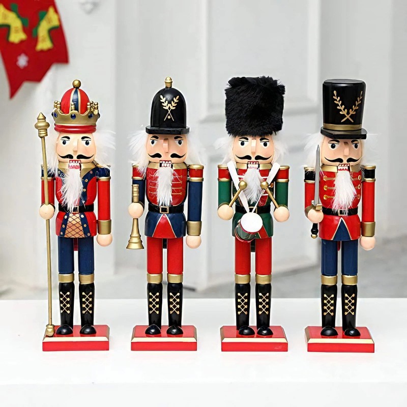 O-Toys Wooden Nutcracker Ornaments Christmas Decoration Figures Puppet Home