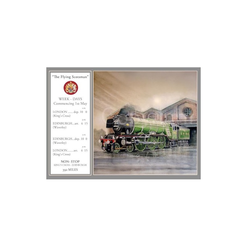 Flying Scotsman Steam Train Surperb Designed Metal Sign-2