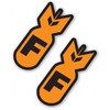 F Bombs Orange Set of 2 Vinyl Sticker - Car