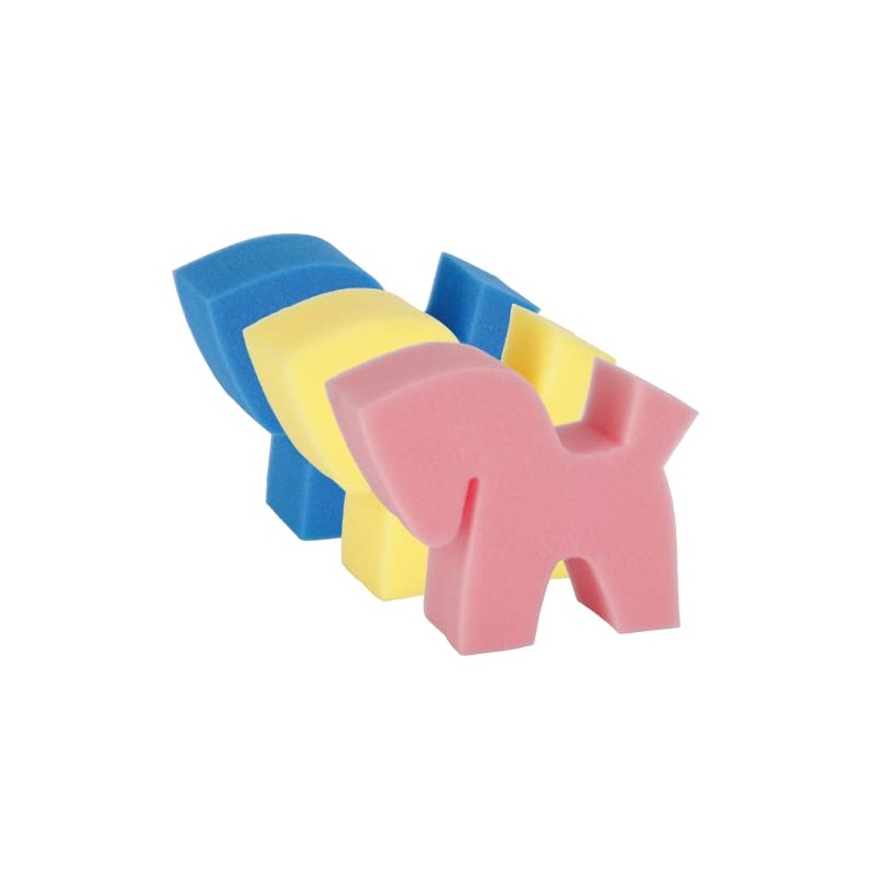 Putzschwamm Flecki Pferdeform 3-er Set gelb/pink/blau