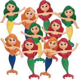 ArtCreativity Bendable Mermaid Figures, Set of 12, Bendable Toys for Kids, Mermaid Party Favors for Boys and Girls, Stress Relief Fidget Toys for Kids, Goodie Bag Stuffers, and Pinata Fillers