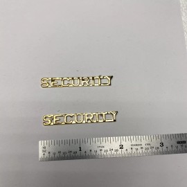 Security - Gold Collar Brass - Pin and Clutch Backing - NEW - Rank Insignia