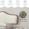 HouseMila King Headboard,Upholstered Unique Modern Wave Shaped Wall Mount Bed