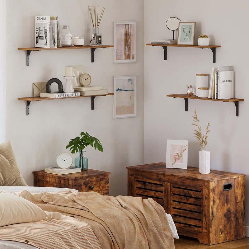 DINZI LVJ Long Wall Shelves, 39.4Inch Wall Mounted Shelves Set