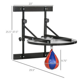 Adjustable Speed Bag Platform, Wall Mounted Speed Bags, Heavy Duty Boxing Training Equipment with 360 Degree Swivel and 10'' Speedbag, Professional Speed Bag Swivel for Boxing Training