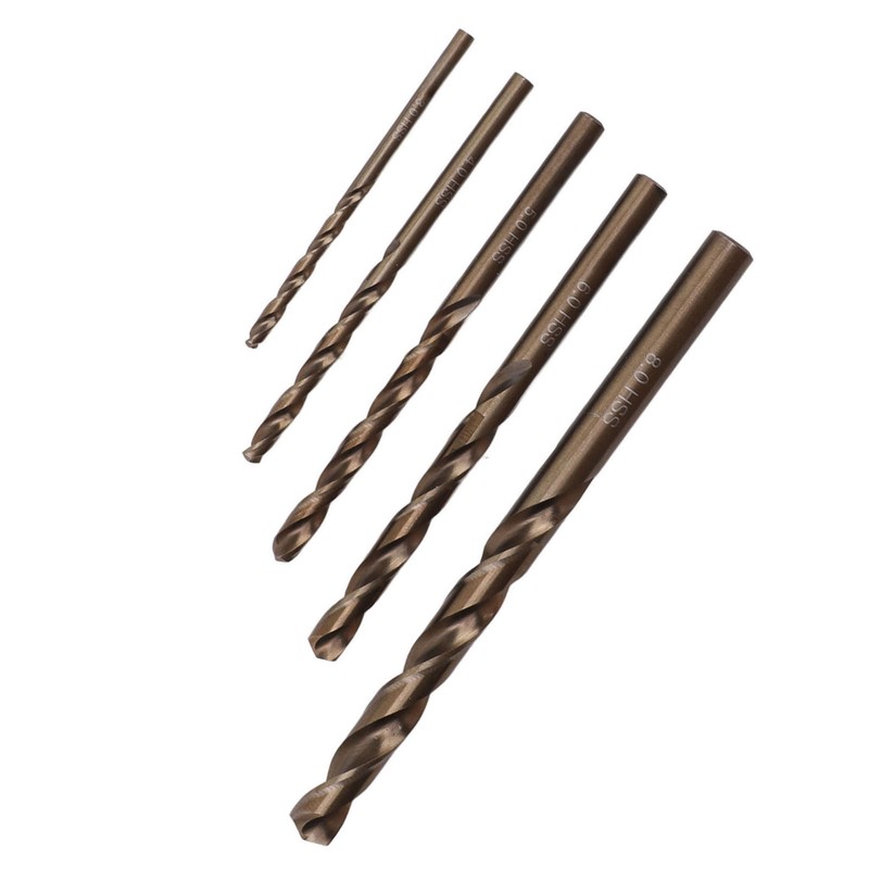 5Pcs Straight Shank Twist Drill Bit HSS 3 4 5