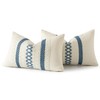 MIULEE Pack of 2 Boho Pillow Covers Blue 12x20 Inch