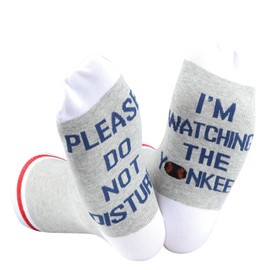 Baseball Socks Funny Birthday Gift please Do Not Disturb I’m Watching The Y Socks Gift (YANKEES socks CA)